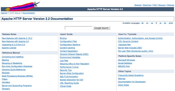 Apache 2.2 documentation page