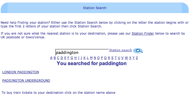 The trainline station finder